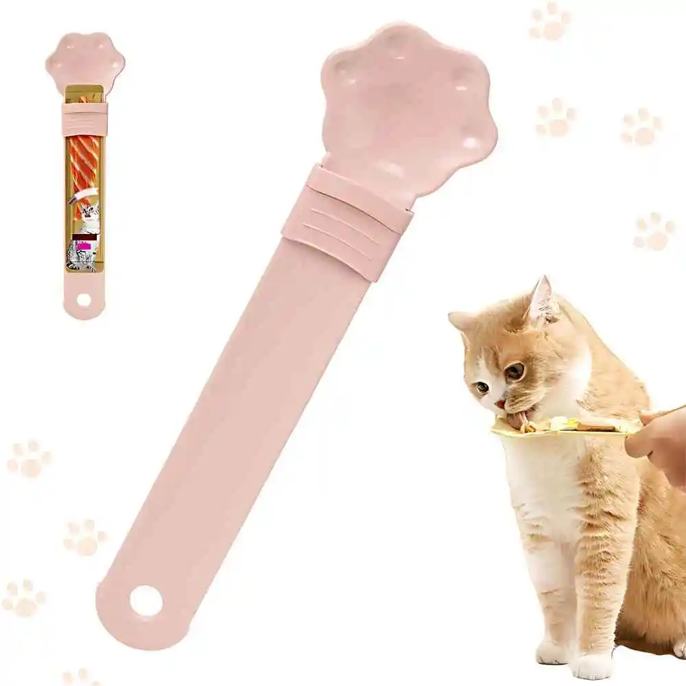 Cat Treat Spoon Squeeze, Cute Churu Spoon, Multifunctional Cats Treat Feeder Spoons, Comfortable Grip For Lickable Treats Feeding Dispenser For Wet Food