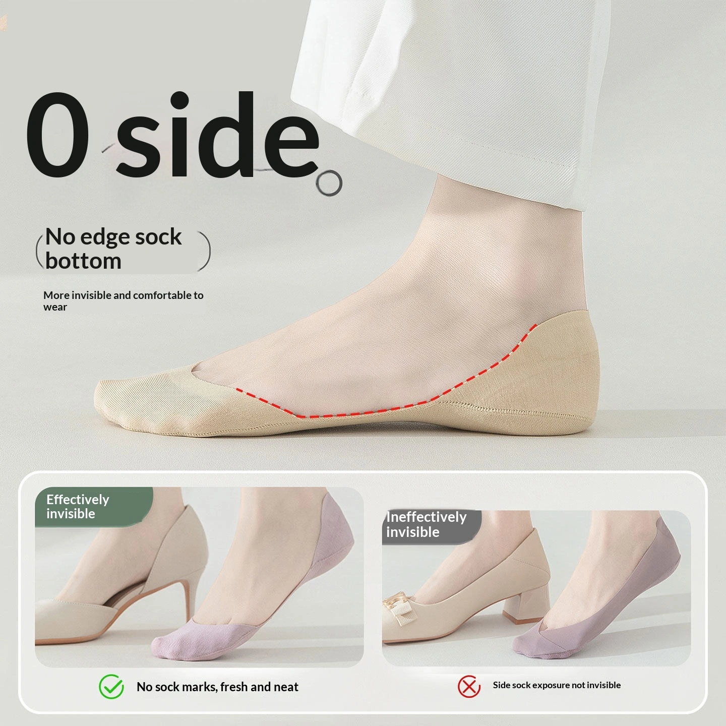 Women's Invisible Ship Socks Low-Cut Thin Pure Cotton