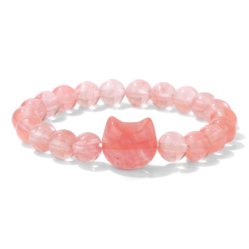 8mm Beaded Minimalist Cat Head Bracelet