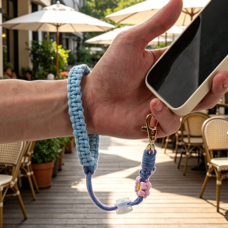 Hand-knitted Little Flower Phone Lanyard