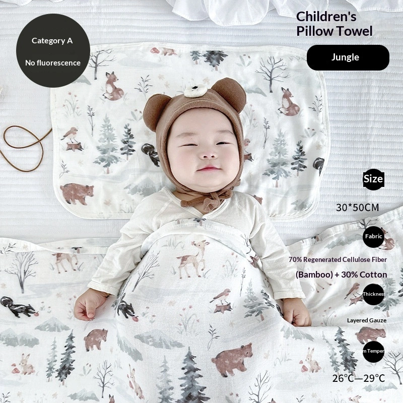 8-Ply Bamboo Cotton Gauze Class A Baby Gauze Pillowcase
