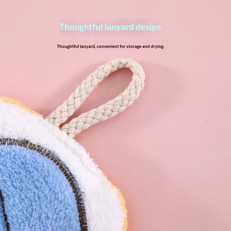 Coral Fleece Cute Cartoon Hanging Hand Towel