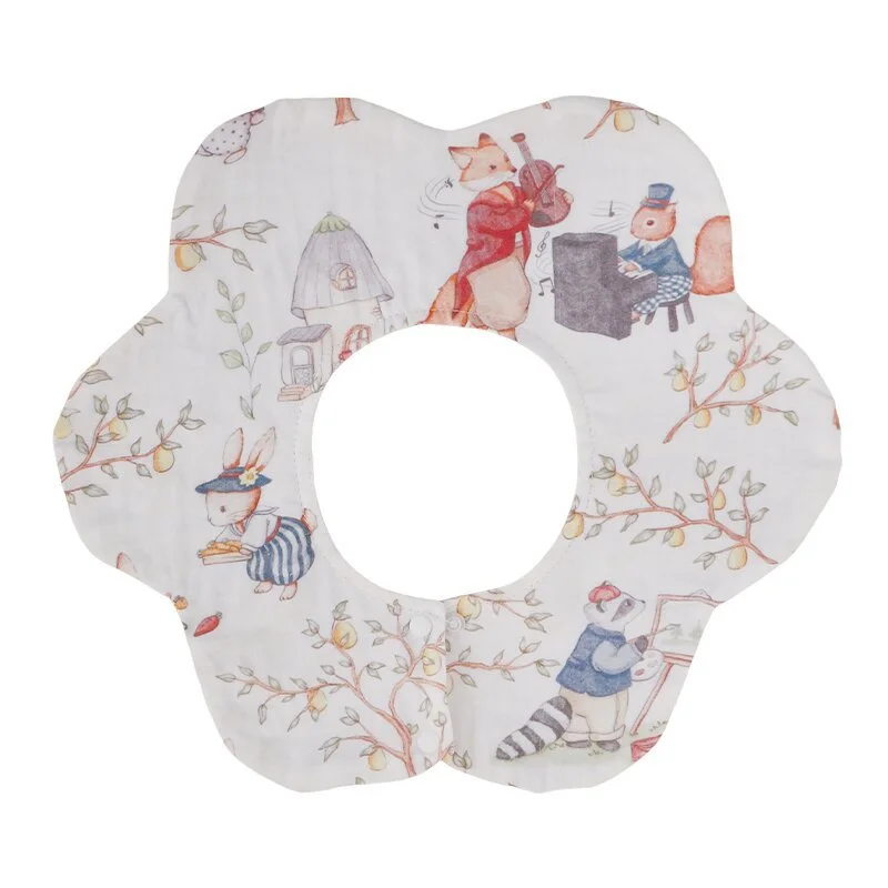 Petal Bamboo Cotton Waterproof Kids Bib Waterproof Baby Burp Cloth