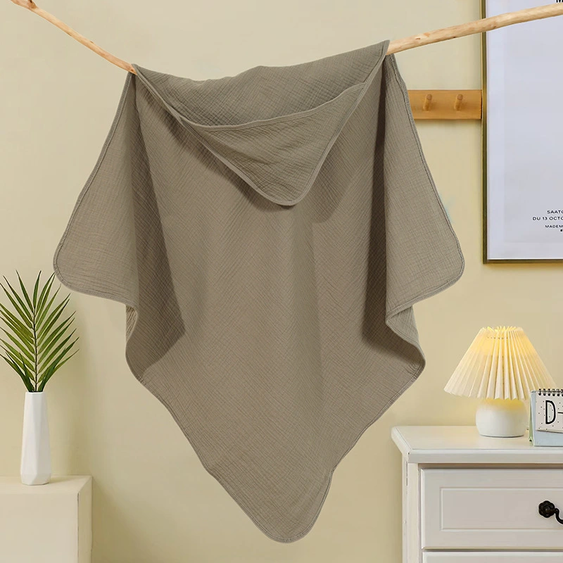 Solid-color Cotton Crepe Baby Swaddle Blanket