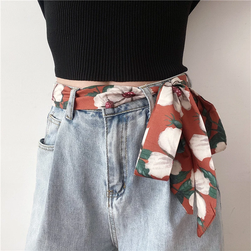 Fashionable Extra-Long Silk Scarf Belt For Women