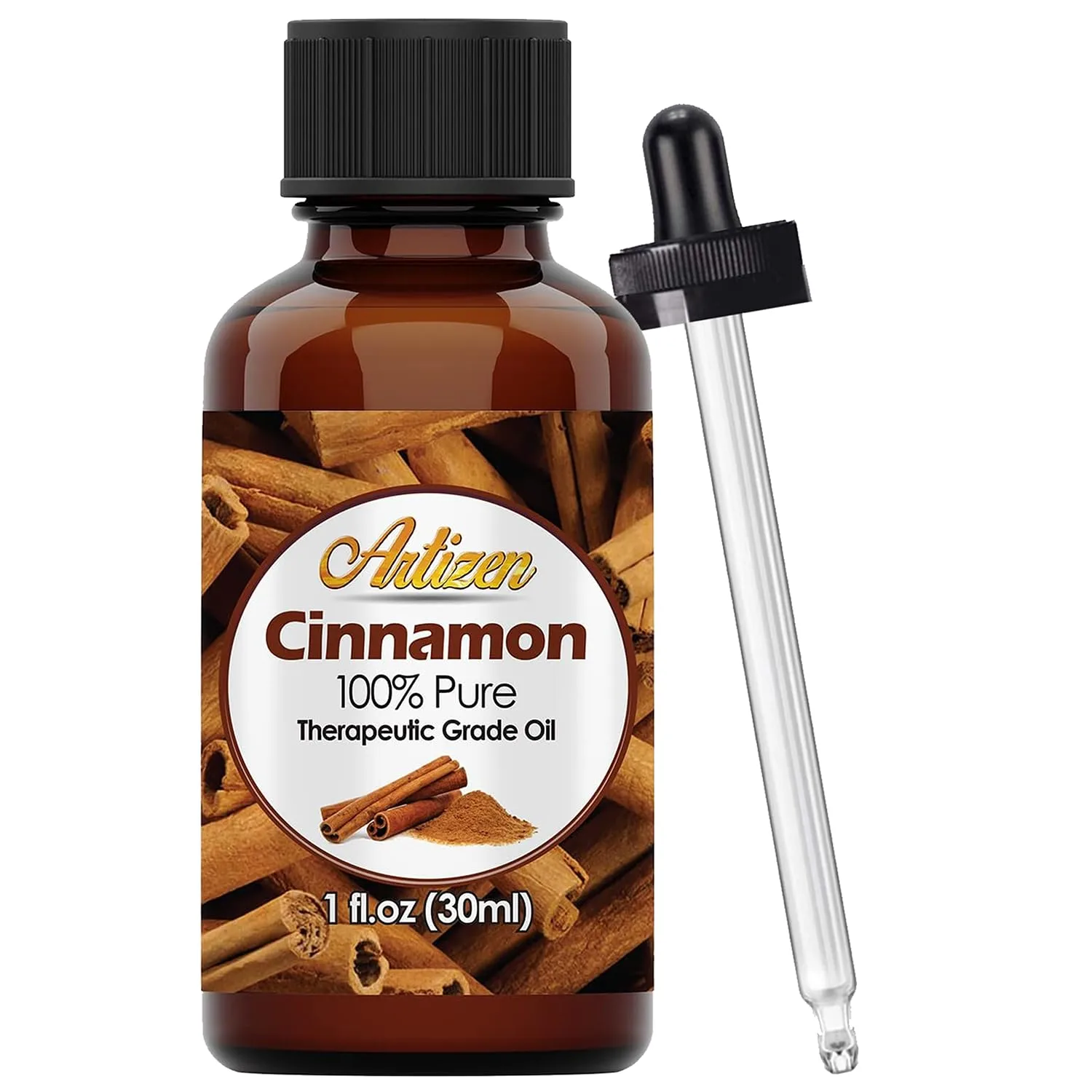 Artizen Cinnamon Essential Oil - 30ml (1 Fluid Ounce) - Aromatherapy & Candle Fragrance Oil