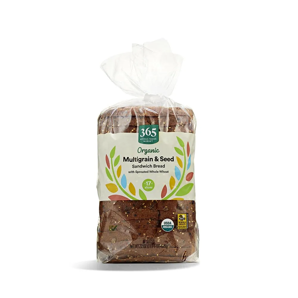 365 by Whole Foods Market Organic Sprouted Multigrain & Seed Bread, 22 OZ