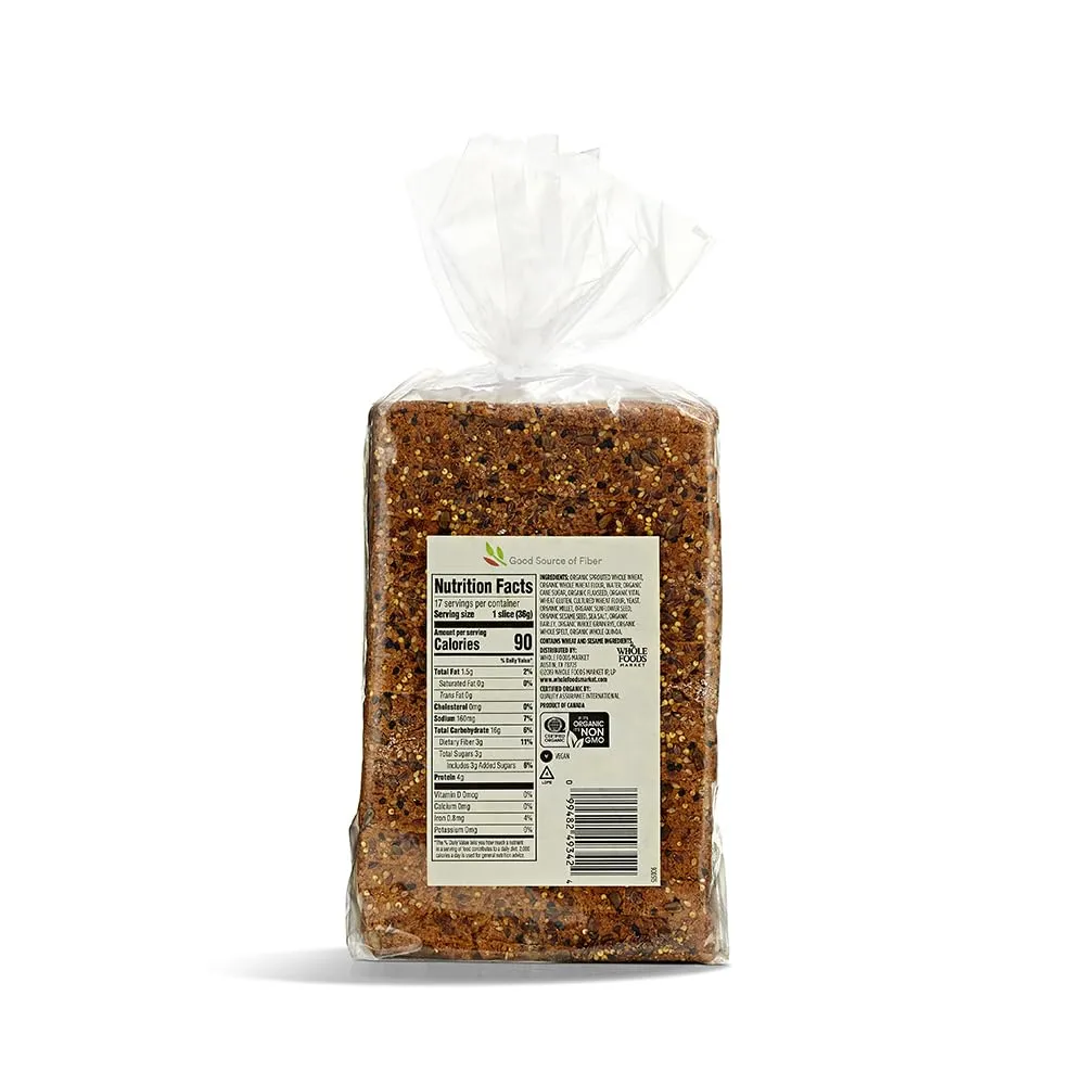 365 by Whole Foods Market Organic Sprouted Multigrain & Seed Bread, 22 OZ