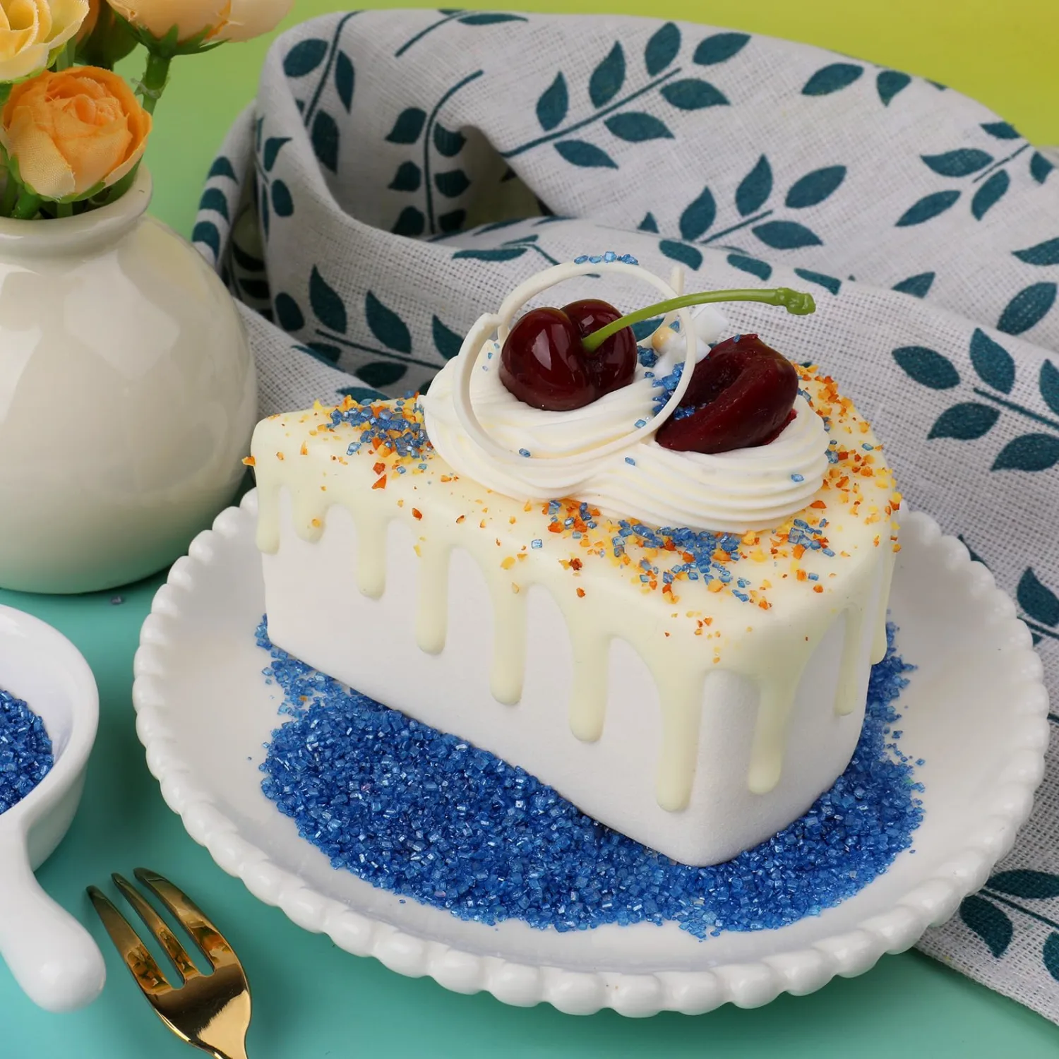 Blue Sprinkles, Blue Sanding Sugar Crystals, 4.6 oz Edible Sparkling Sugar for Baking Topping, Cupcakes, Cookies, Ice Cream & Cake Decorating, Wedding Party Christmas 4th of July Supplies