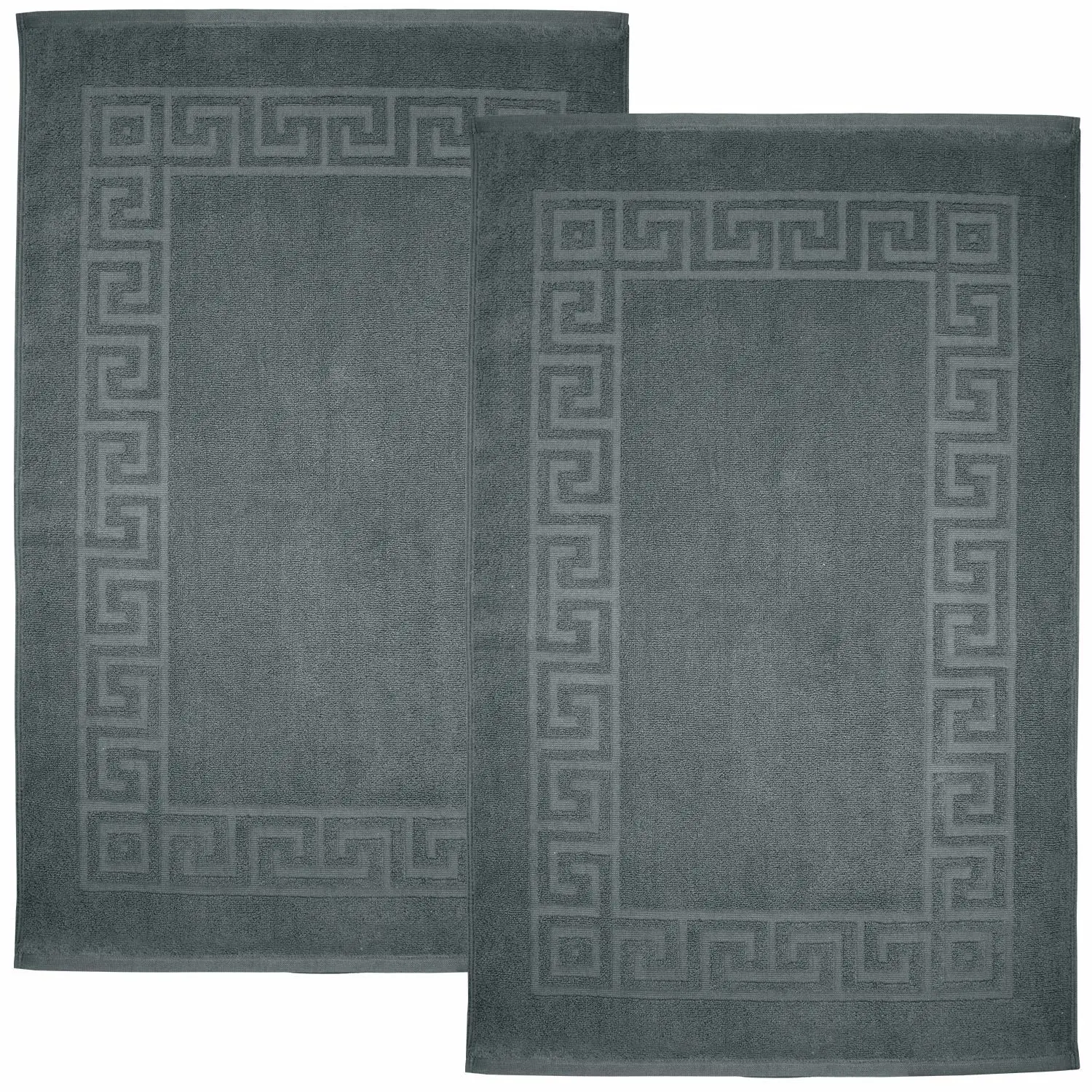 DAN RIVER Greek Cotton Bath Mats Set of 2 – Not a Bathroom Rug, Ultra Soft, Highly Absorbent & Machine Washable Bath Mat Towel for Bathroom Floor Mat – Durable, Quick-Dry, 20x32 Inches, Grey