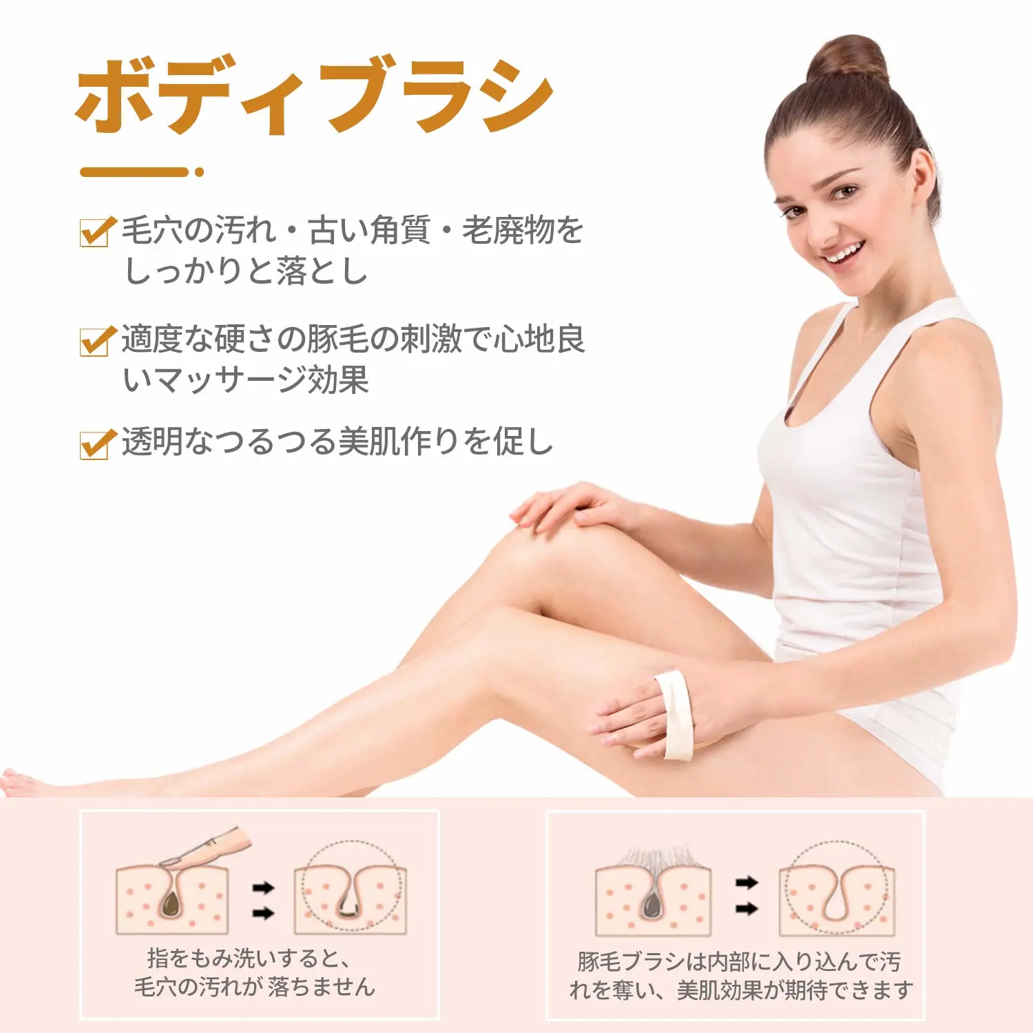 LAYUKI Body Brush for Dry or Wet Brushing and 2-Sided Foot File Scrubber Set, Exfoliating Skin, Cellulite Treatment, Foot File Scrubber with Pumice Stone