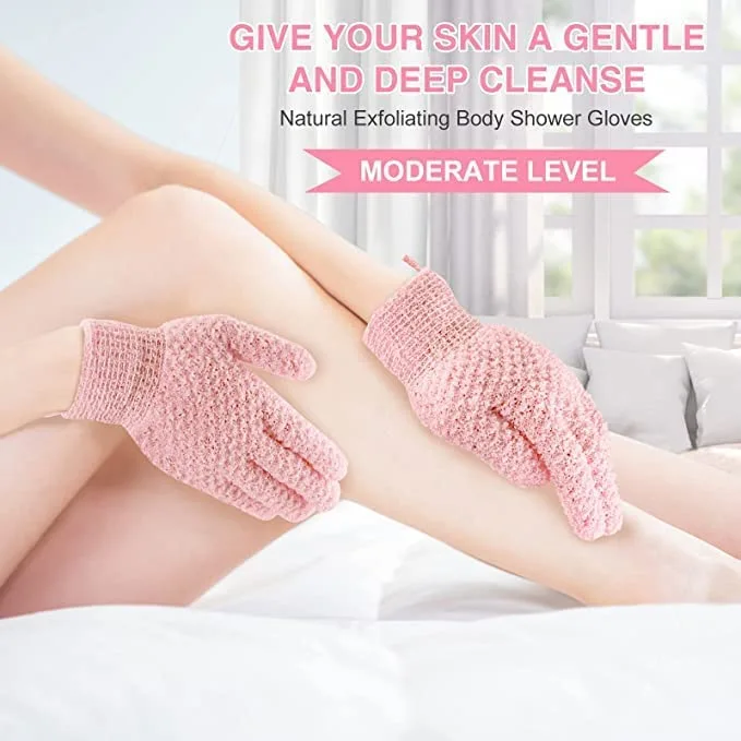 Yiclick Heavy Exfoliating Gloves, Exfoliating Body Scrubber for Bath Shower Exfoliation, Body Scrub Exfoliator for Dead Skin Remover, Exfoliate Sponge Loofah Washcloth Mitt Men Women