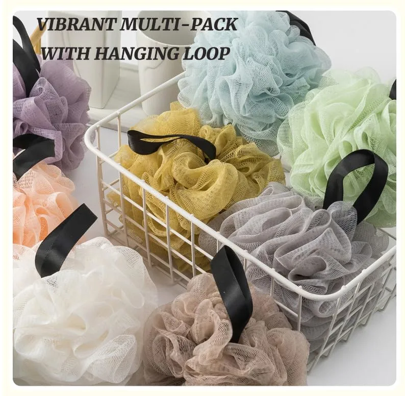 Loofah Sponges for Shower,Exfoliating Cleaning Bath Loofa Body Scrubber Balls for Women Men Washing(1 pcs,Khaki)