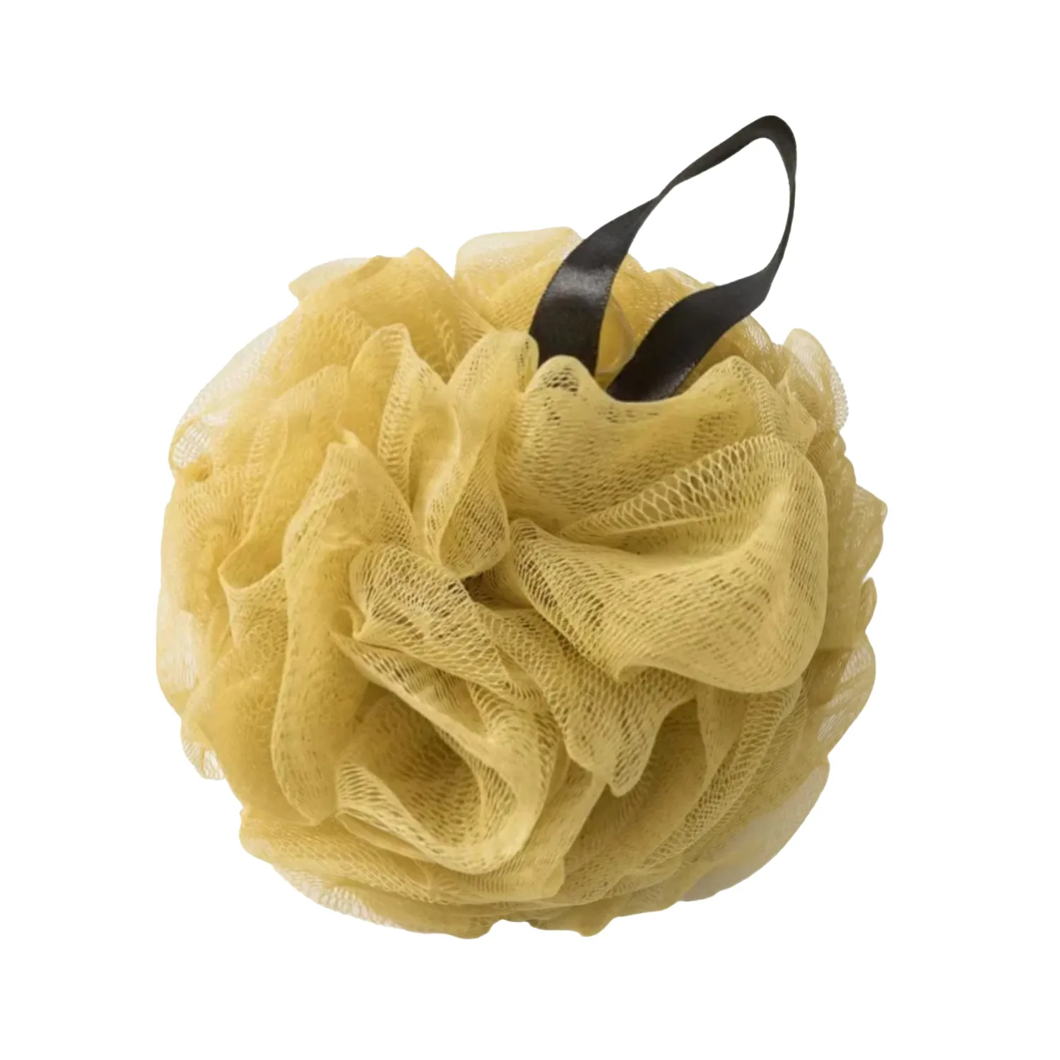 Loofah Sponges for Shower,Exfoliating Cleaning Bath Loofa Body Scrubber Balls for Women Men Washing(1 pcs,Yellow)