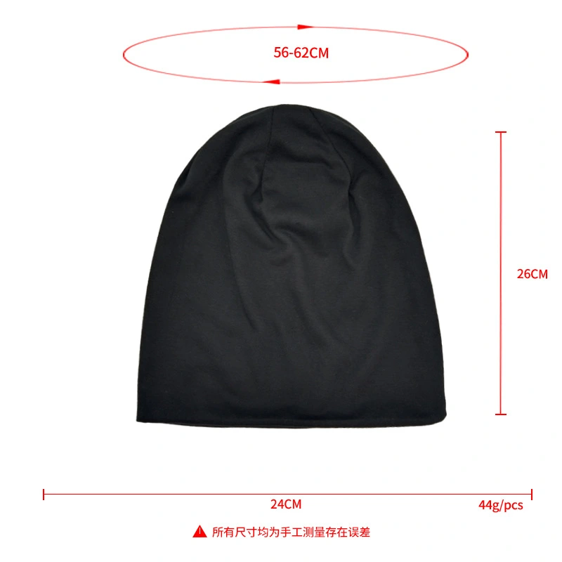 Solid-color Double-layer Pullover Beanie Thin Style