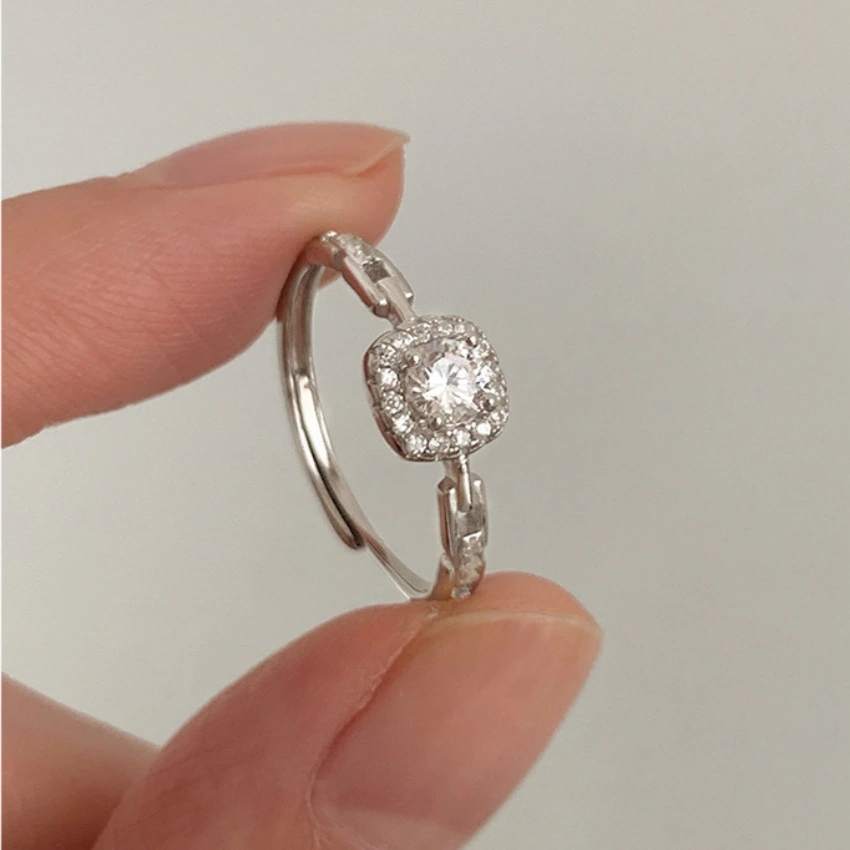Ins Trendy Heavy-duty Silver Ring Vintage Aesthetic 925 Sterling Silver Fade Resistant For Ladies