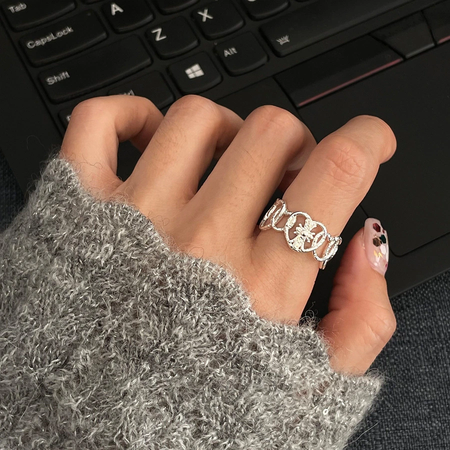 Trendy Vintage Sterling Silver Ring, Chic Daily All-match Premium Silver Ornament