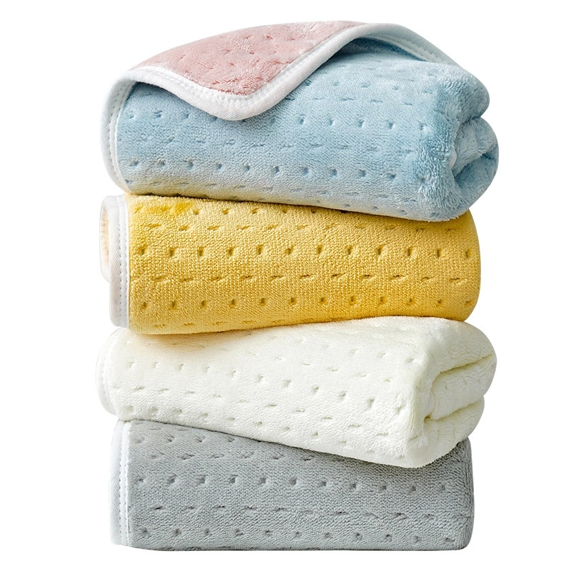 Thickened Class A Antibacterial Coral Fleece Two-Tone Absorbent Towel