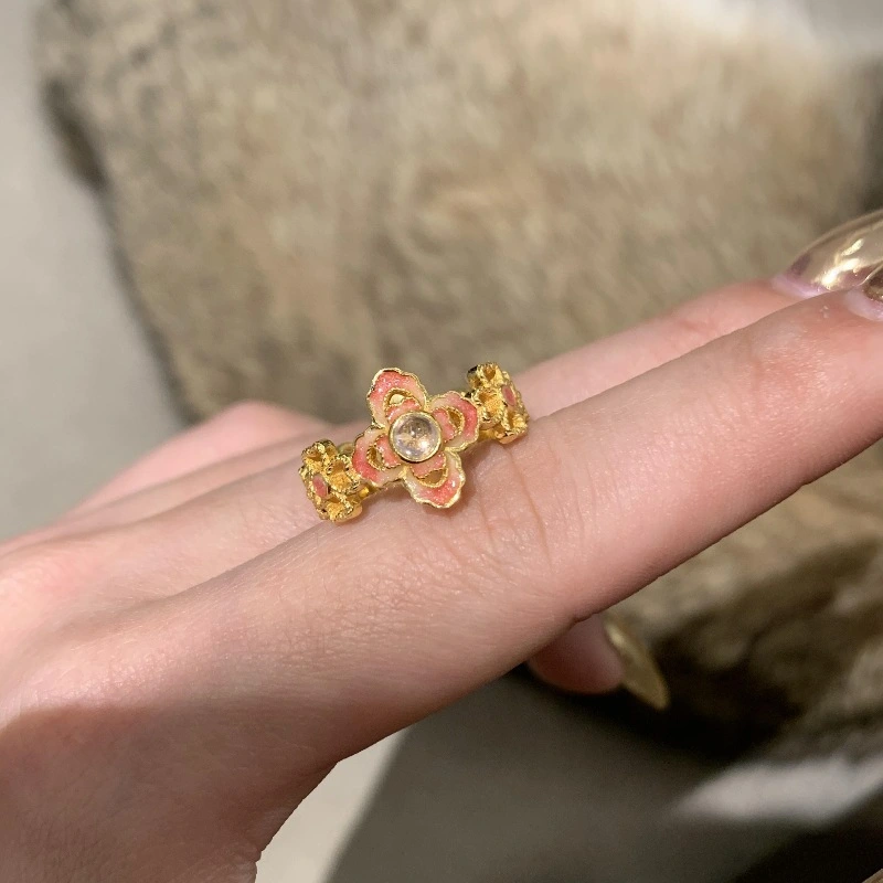 Elegant Daily Couple Rings, Inlaid Shiny Zircon & Natural Color Gems, Cold Style Light Luxury Finger Ring