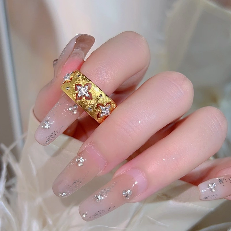Cold Luxury Colored Gem Zircon Ring, Summer New Adjustable Open Couple Index Rings