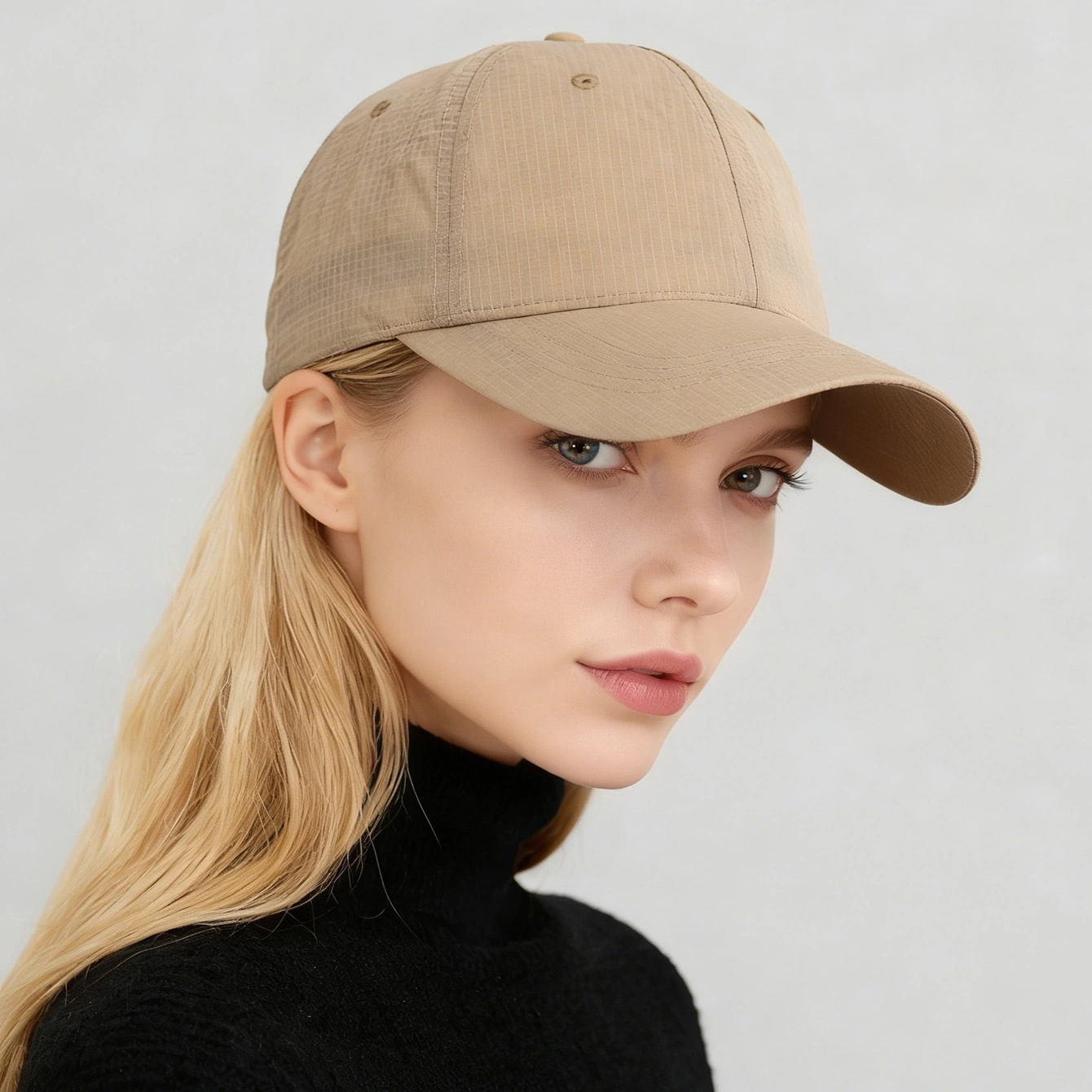 Solid-color Light Board Grid Quick-dry Lightweight Wide-brimmed Sun Protection Stylish Versatile Baseball Cap For Daily Casual Wear, Outdoor Activities, Sports, Running