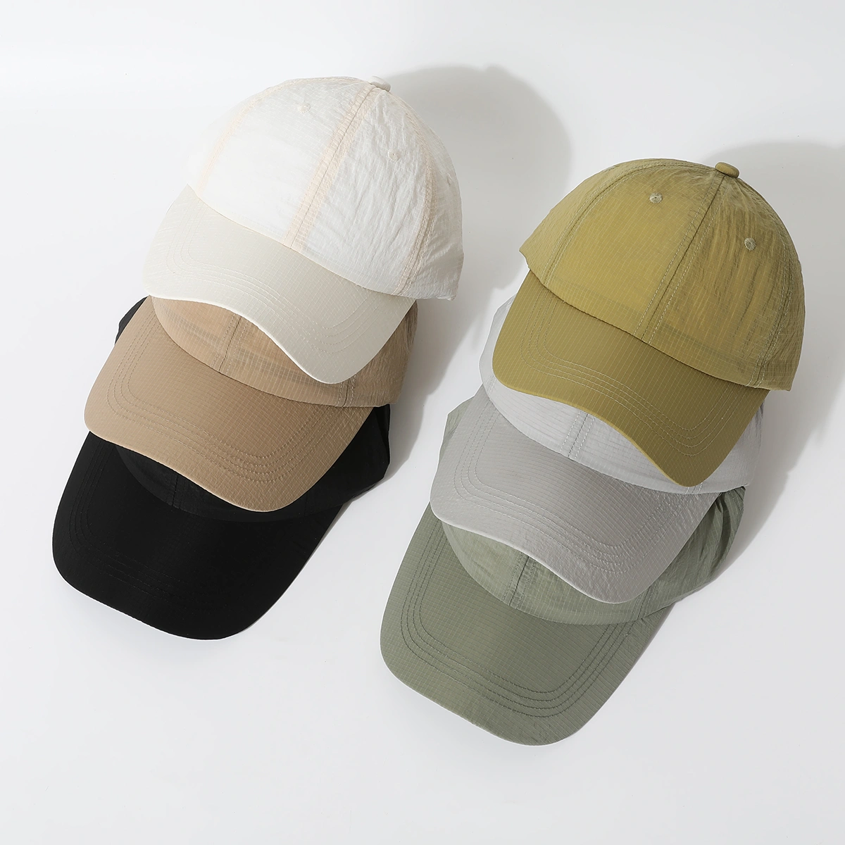 Solid-color Light Board Grid Quick-dry Lightweight Wide-brimmed Sun Protection Stylish Versatile Baseball Cap For Daily Casual Wear, Outdoor Activities, Sports, Running