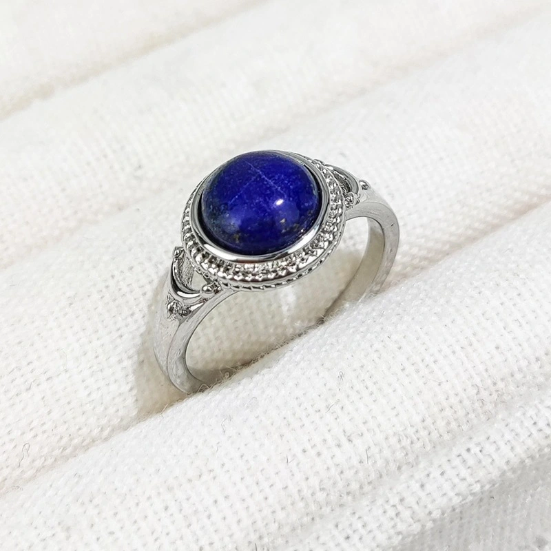 Malachite Ring Vintage Silver-plated With A Simple Pattern