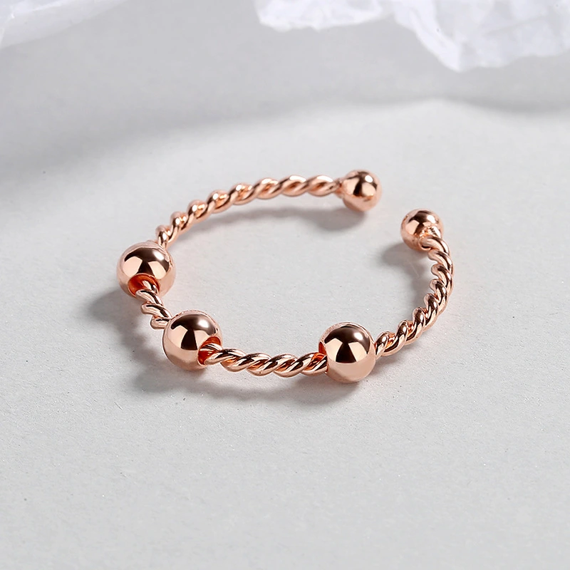 Womens Double-Layer Rotating Ball Ring
