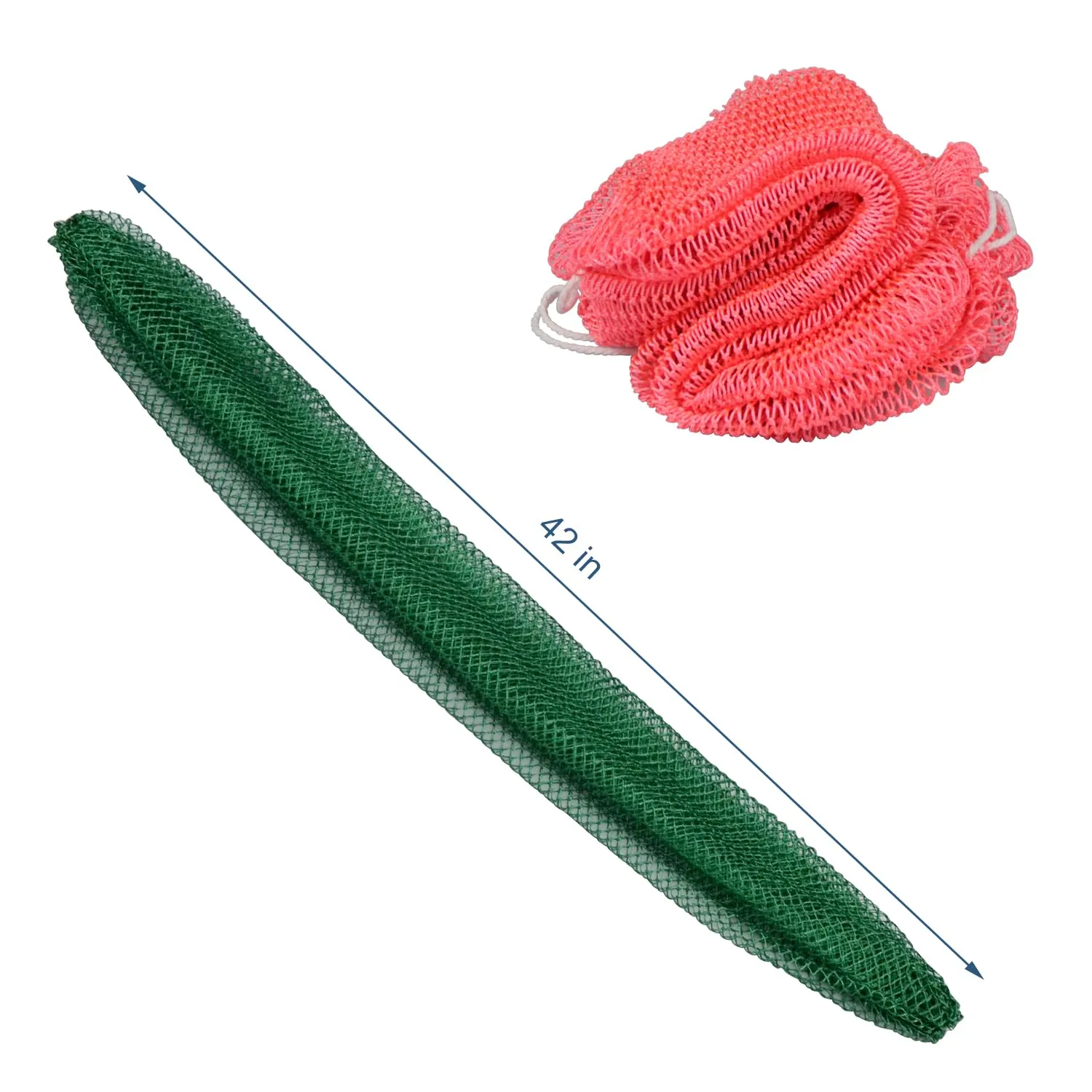 African Net Sponge, 1 Piece Exfoliating Scrubber Bath Sponge for Smooth Skin, Back Scrubber Loofah Washcloth, with Travel Bag (Green,42 in)