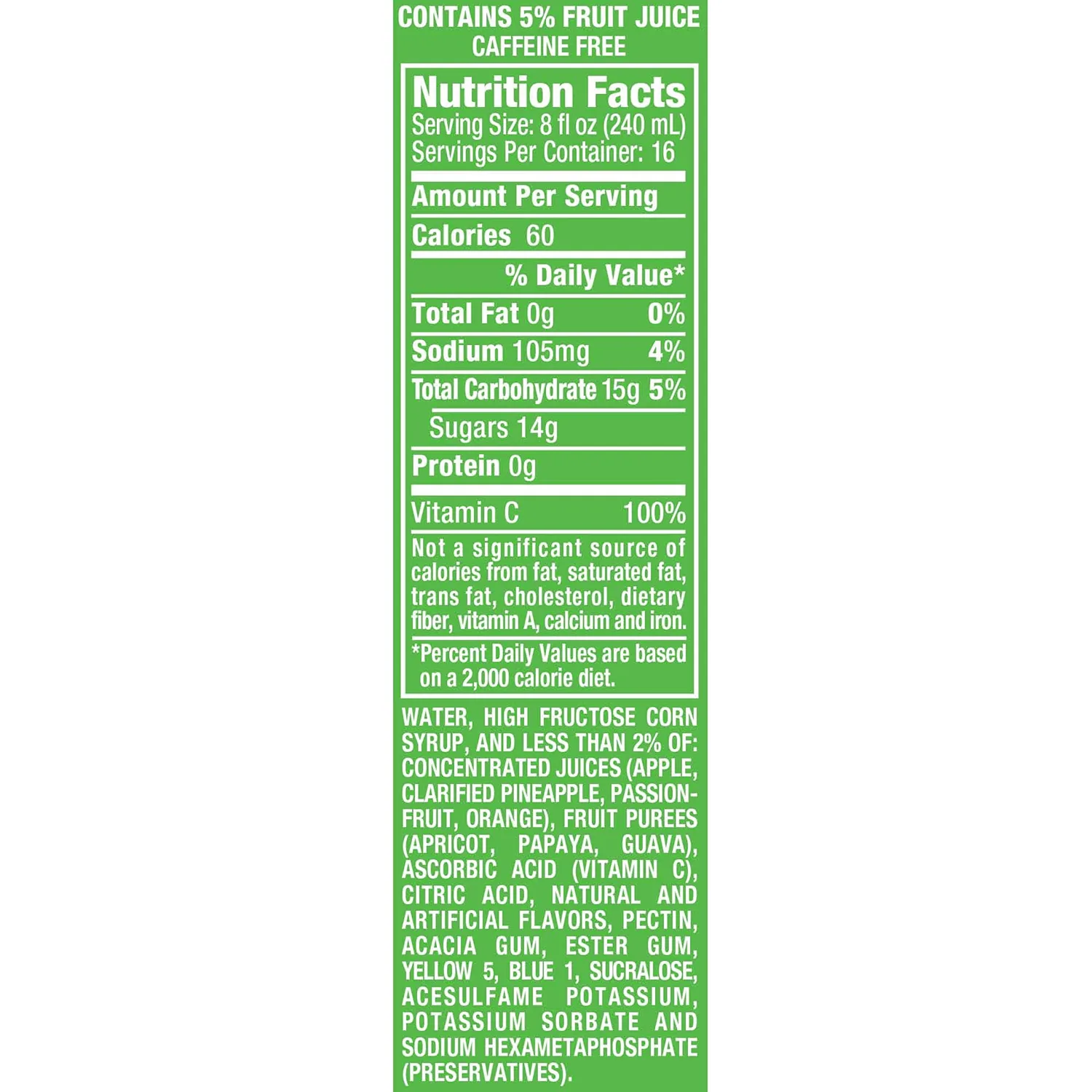 Hawaiian Punch, Green Berry Rush, 128 Fl Oz Bottle