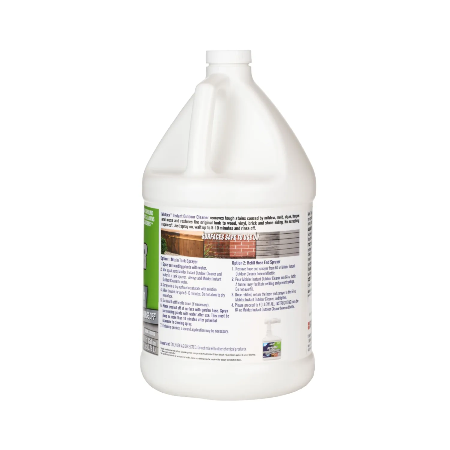 Moldex® Instant Outdoor Cleaner Concentrate with Bleach, 1 Gallon – Fast Acting Solution for Mold and Mildew Stains on Siding, Decks, Fences and Exterior Surfaces