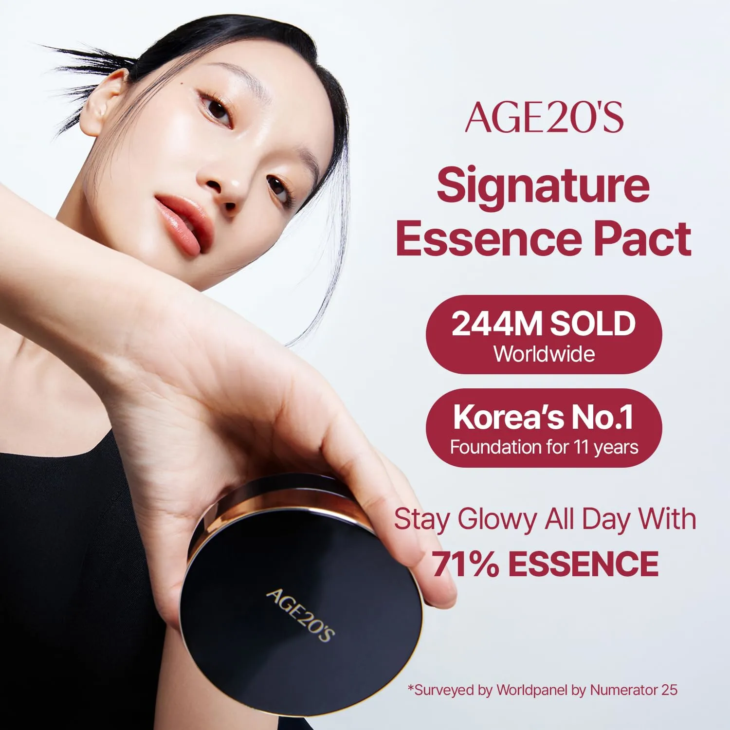 [MINI SIZE] AGE20'S Signature Essence Pact | 15C | Vegan Korean Cushion Foundation | Pack of 1 | Cream Foundation, Dewy & Glow Finish, Natural Coverage, SPF 50+ | 0.14 oz