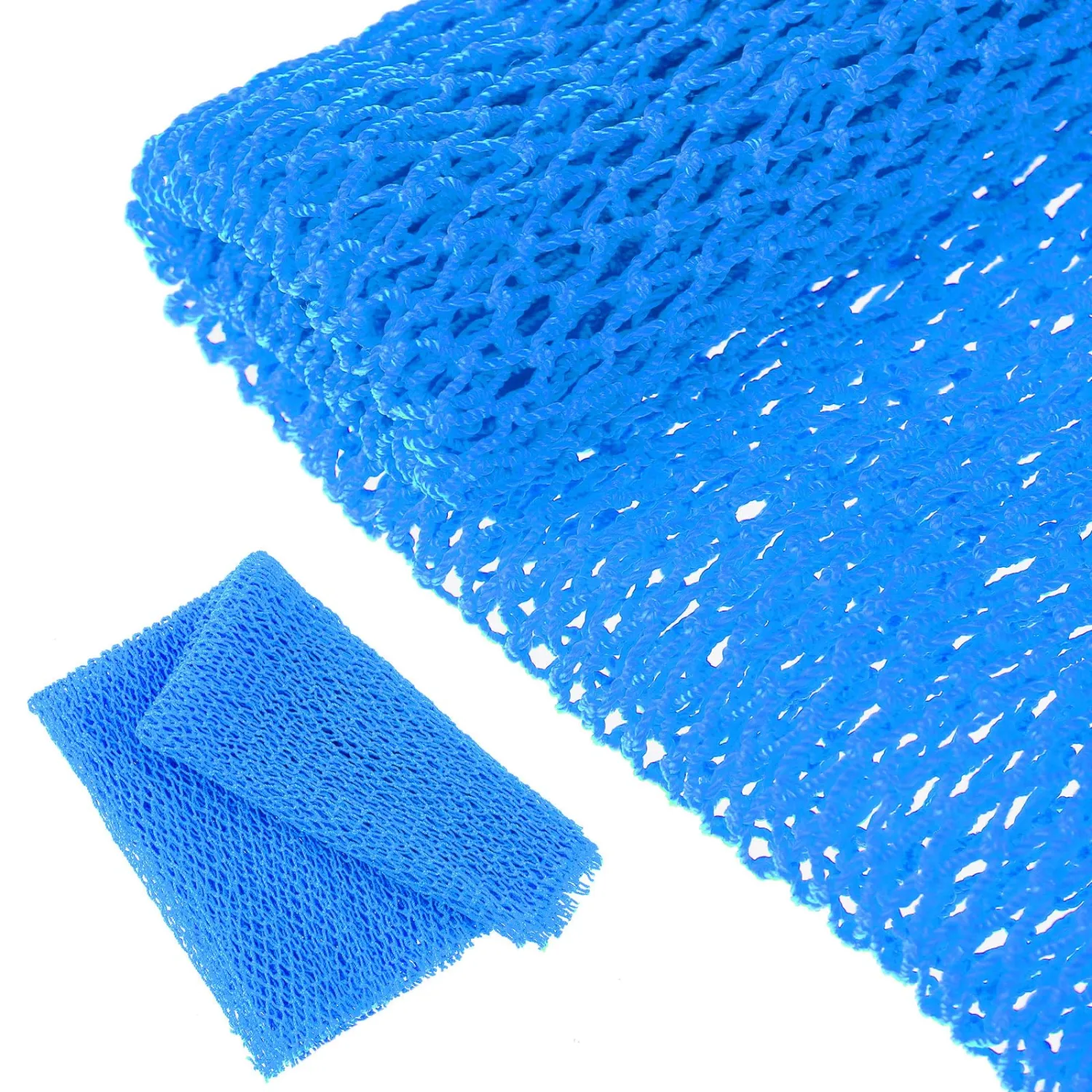 Geiserailie African Net Sponge Long Bathing Net Shower Body Scrubber Back Scrubber Skin Smoother Bathing Sponge for Daily Use or Stocking Stuffer(Light Blue)