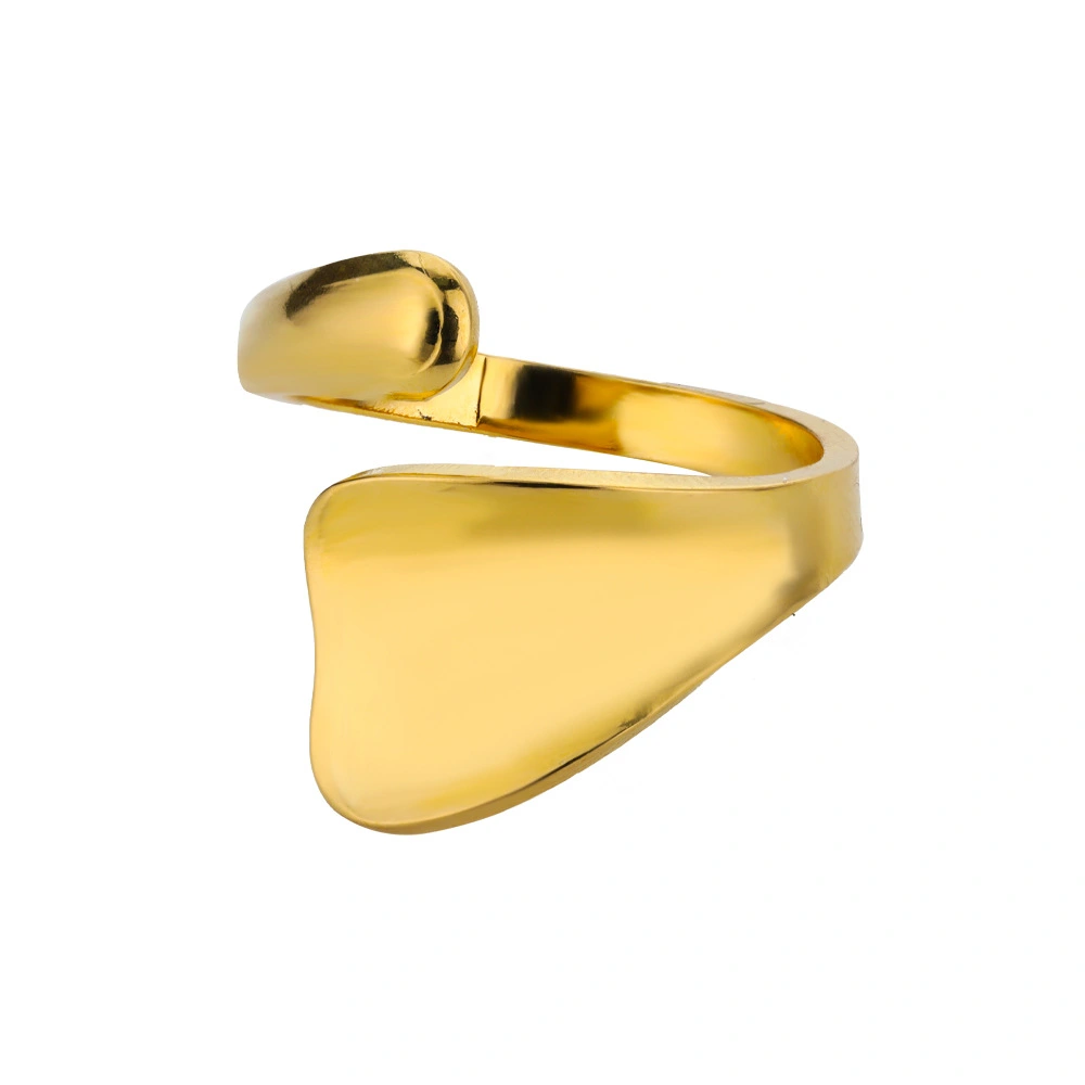 Luxury Niche Women Ring, Irregular Smooth Surface Heart Titanium Steel