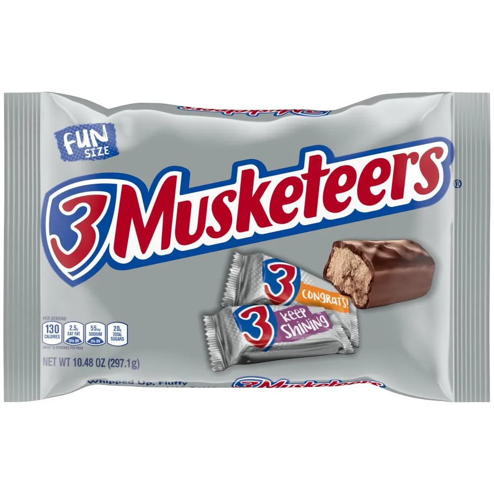 3 MUSKETEERS Fun Size Milk Chocolate Candy Bars, 10.48 oz Bag
