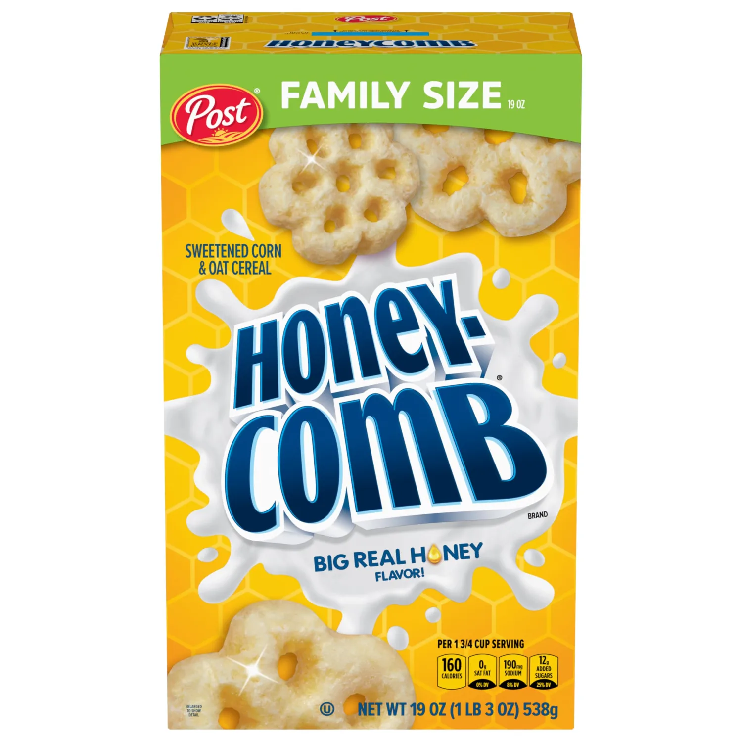 Honeycomb® Honey Flavored Sweetened Corn and Oat Breakfast Cereal, 19 oz Box