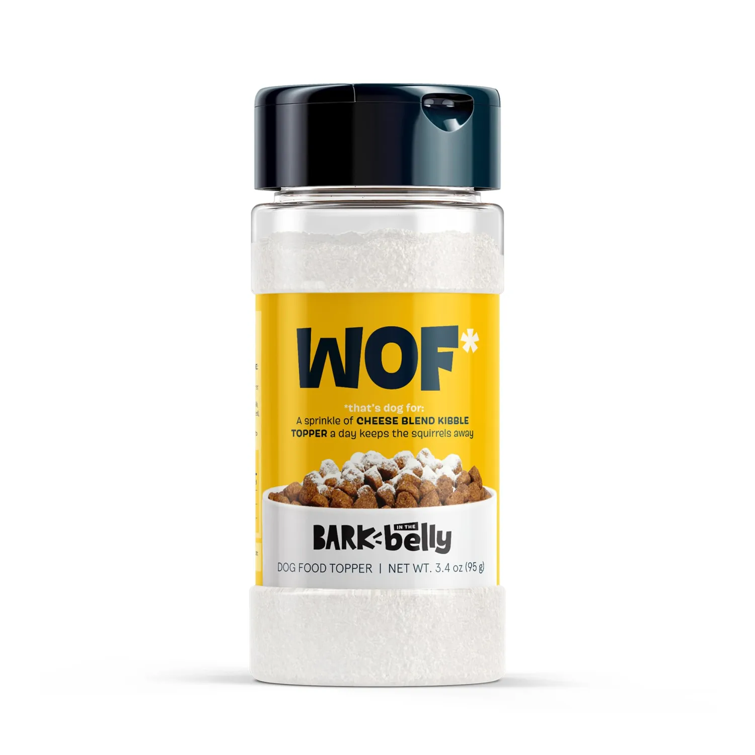 Bark in The Belly Cheese Dog Food Topper – Limited Ingredient Four Cheese Blend with Cheddar, Monterey Jack, Parmesan & Romano – Shake & Sprinkle Meal Mixer for Dogs of All Breeds and Life Stages