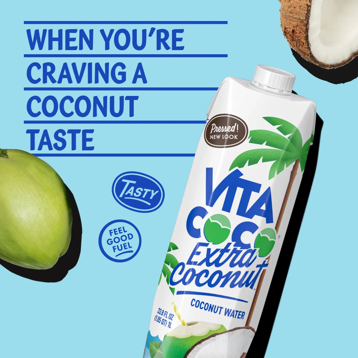 Vita Coco Extra Coconut, Coconut Water, 33.8 Fl Oz