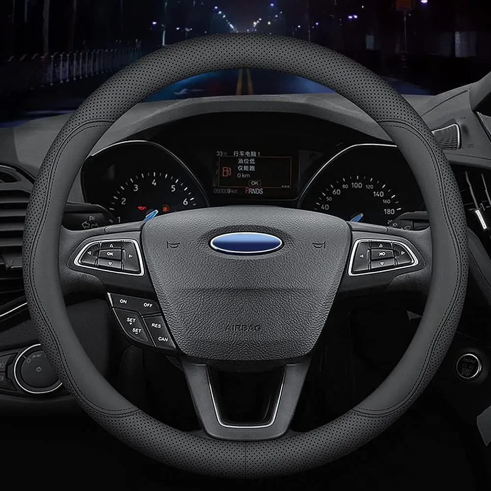 Car Steering Wheel Cover With Elastic Band No Inner Ring Double-stitched Handle