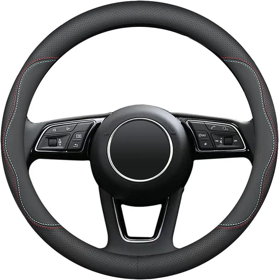 Car Steering Wheel Cover With Elastic Band No Inner Ring Double-stitched Handle
