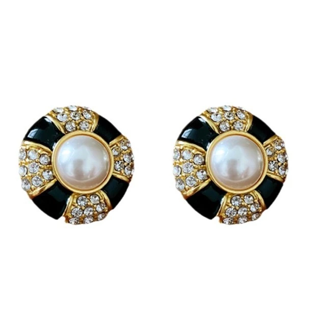 Black Series Retro Affordable Luxury High-grade Heavy Industry Earrings