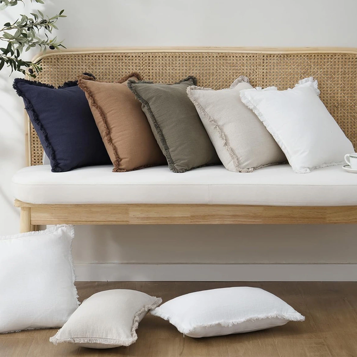 Modern Minimalist Instagram-Style Bohemian Tassel Solid Color Pillowcase