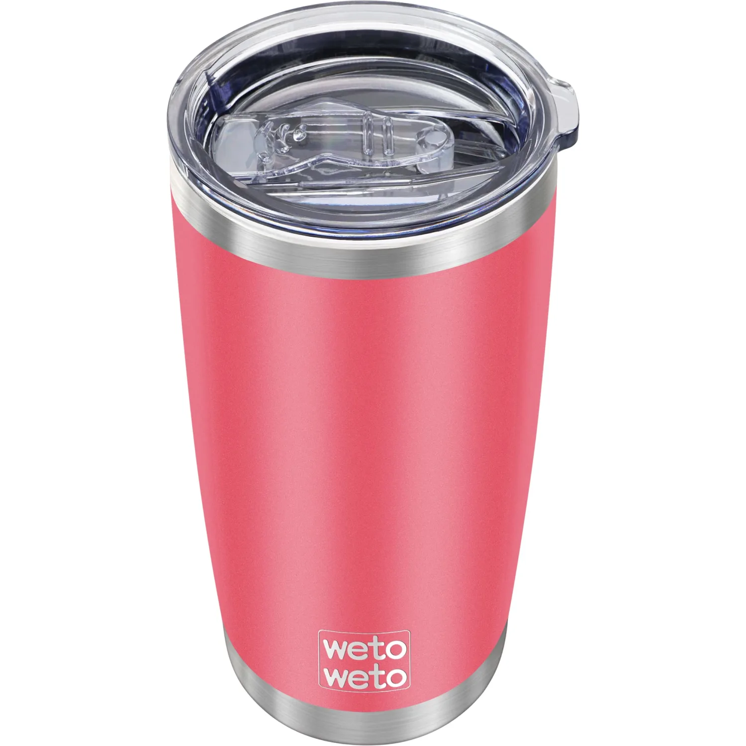 WETOWETO 20oz Tumbler, Stainless Steel Vacuum Insulated Water Coffee Tumbler Cup, Double Wall Powder Coated Spill-Proof Travel Mug Thermal Cup for Home Outdoor (Watermelon Red, 1 Pack)