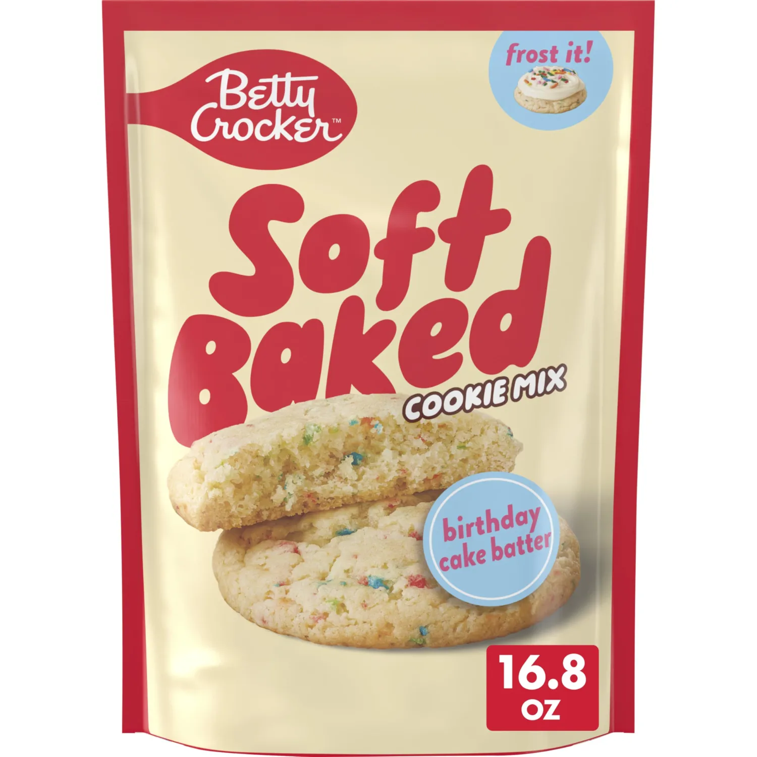Betty Crocker Soft Baked Cookie Mix, Birthday Cake Batter Flavored, 16.8 oz