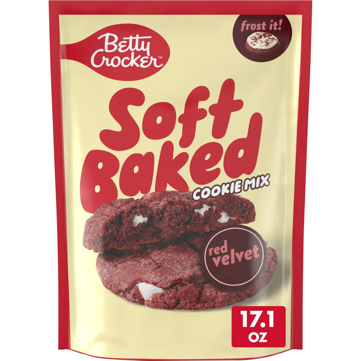 Betty Crocker Soft Baked Cookie Mix, Red Velvet, 17.1 oz