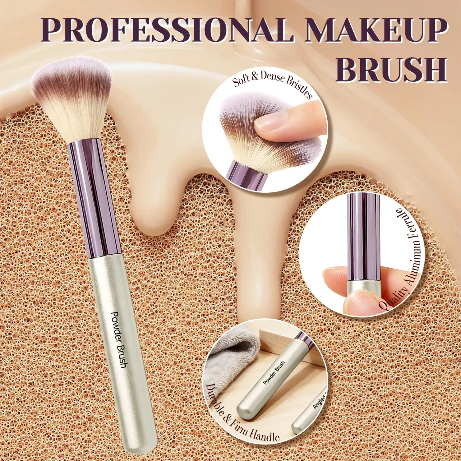 SOYOK Makeup Brush Set, Premium Synthetic Makeup Brushes with 2 Puffs, 8 Pcs Make up Brushes for Powder Concealers Eye Shadows Blush, Brush Kit with Gift Box for Beginners Professional Travel (Sliver)