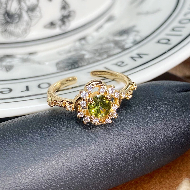 Luxury Designer Gold Series Ring Enamel Drip Oil Zircon Ladies Band