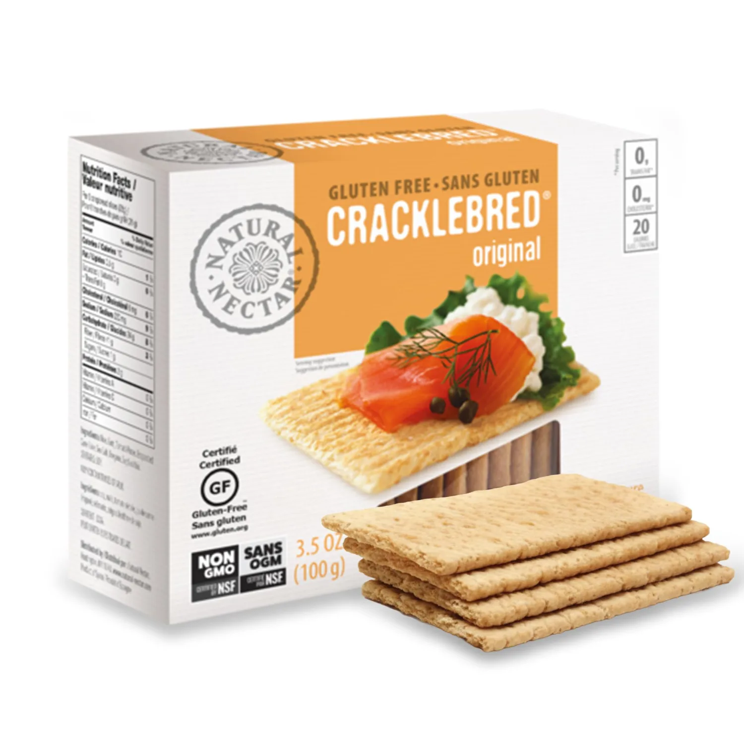 Natural Nectar Original Cracklebred – 1 Pack | Light & Crisp Cracklebred Crispbread Crackers, Delicate Texture for Toppings, Cheese Boards & Snacks