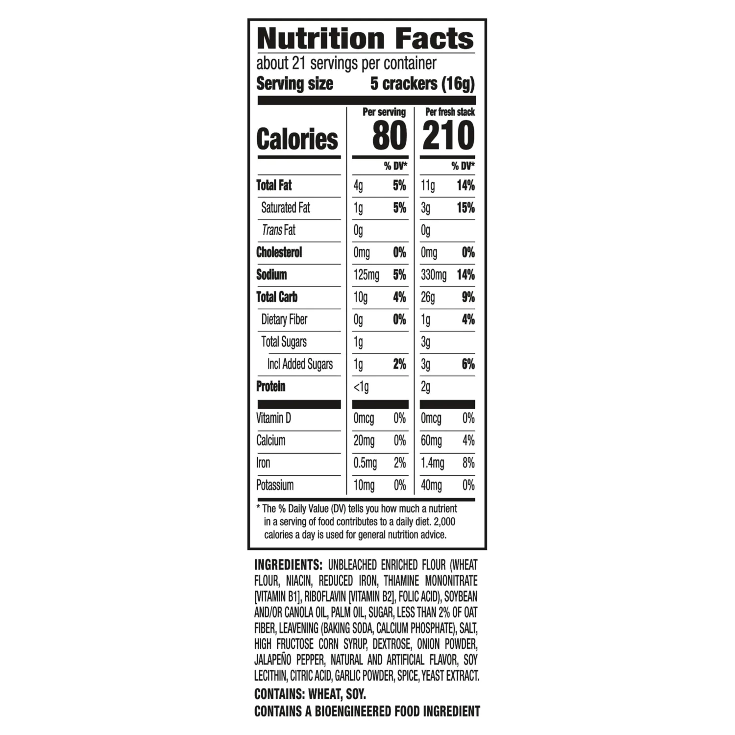 RITZ Fresh Stacks Jalapeno Pepper Crackers, Travel Snacks, 11.8 oz (8 Multi Snack Packs) (Pack of 2)