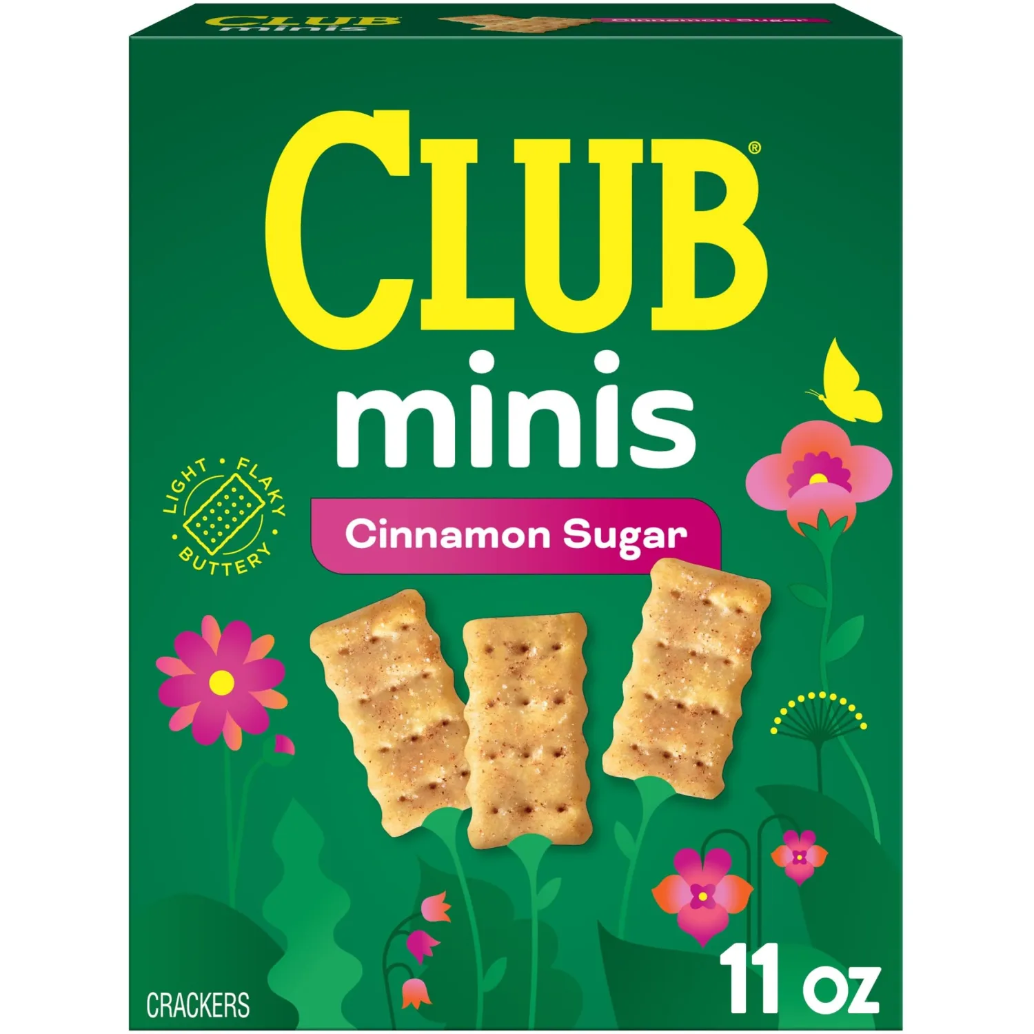 Club Minis Crackers, Spring Snacks, Snack Crackers, Limited Edition, Cinnamon Sugar, 11oz Box (1 Box)